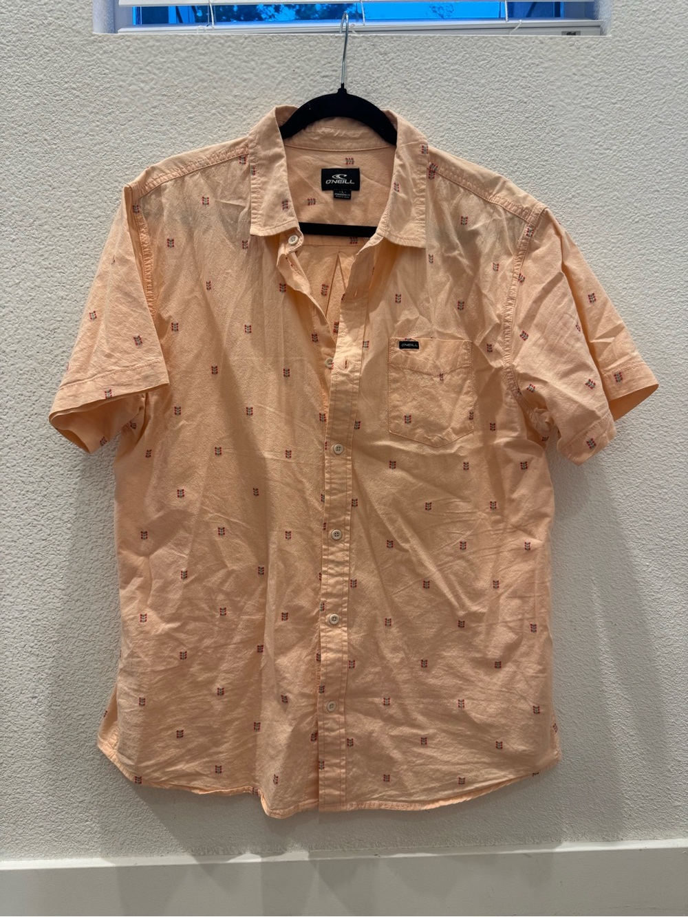 O'Neill short-sleeve button-up shirt features an all-over micro print